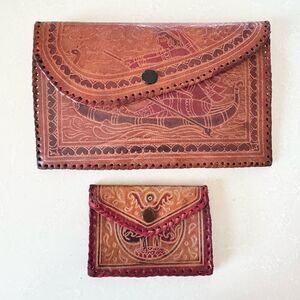 Vintage Indian Leather Handmade Clutch Coin Purse